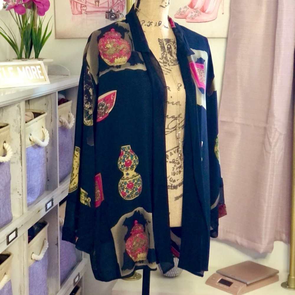 Harari vintage 100% silk kimono robe - Picture 10 of 12